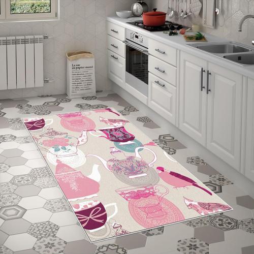 Alanur Trend Keçe Tabanlı Mutfak Halı Mu187 Bordo