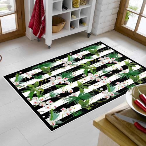 Alanur Trend Keçe Tabanlı Mutfak Halı Mu692 Yeşil