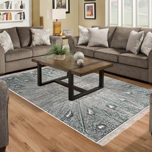 Eko Trend DJT Halı Yıkanabilir Kaymaz Taban 743 Modern Mavi