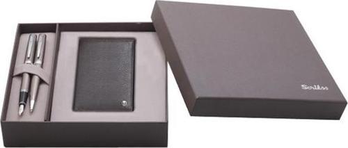 Dr 205 38 Dolmakalem & Tükenmezkalem Füme +  Deri Comfort Cüzdan Siyah