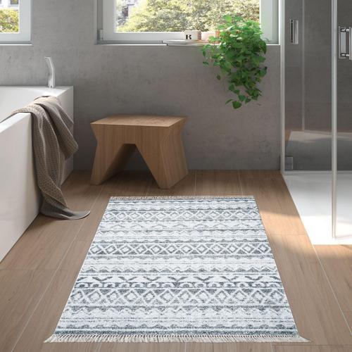 Kaymaz Taban Djt Banyo Halısı Star Pamuk Saçaklı İskandinav F5078 Yeşil