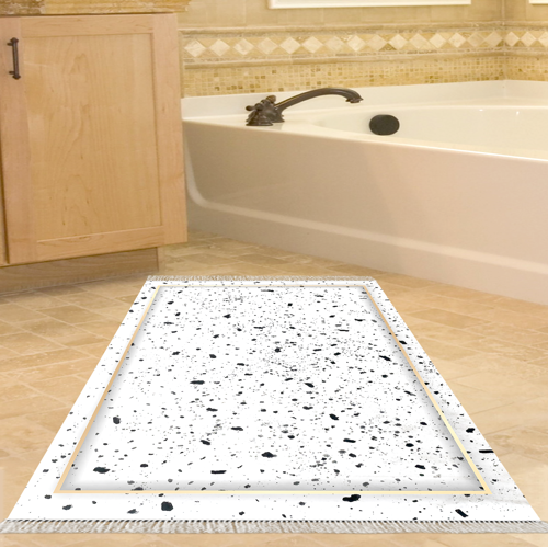 Kaymaz Taban Djt Banyo Halısı Yıldız Deri Saçaklı Modern M12366 Krem