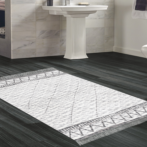 Kaymaz Taban Djt Banyo Halısı Star Pamuk Saçaklı İskandinav F5081 Gri