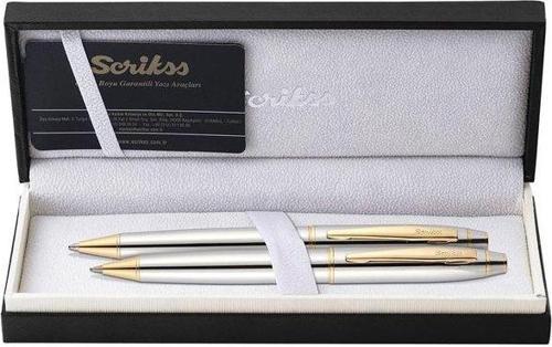 35 Gold Krom Lüks Kutuda Tükenmez Kalem & Versatil Kalem Takımı