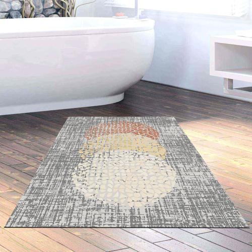 Kaymaz Taban Djt Banyo Halısı Trend Modern E4052 Bej Krem Mavi