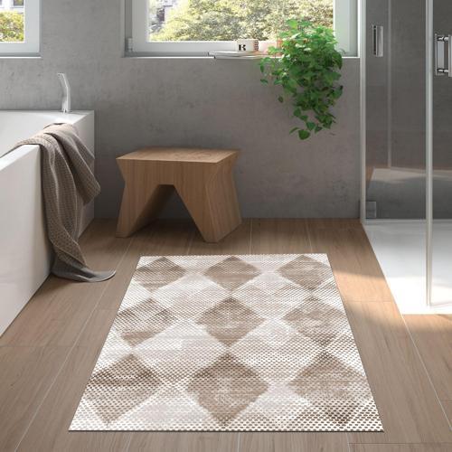 Kaymaz Taban Djt Banyo Halısı Yıldız Deri İskandinav F5131 Turkuaz