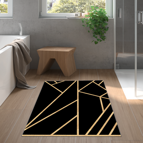 Kaymaz Taban Djt Banyo Halısı Yıldız Deri Modern 686M Gold