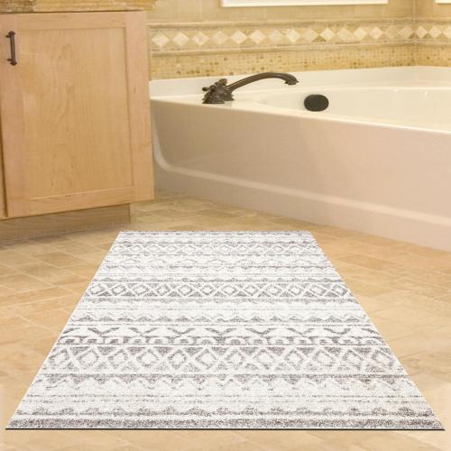 Kaymaz Taban Djt Banyo Halısı Star Pamuk Saçaklı İskandinav F5078 Yeşil