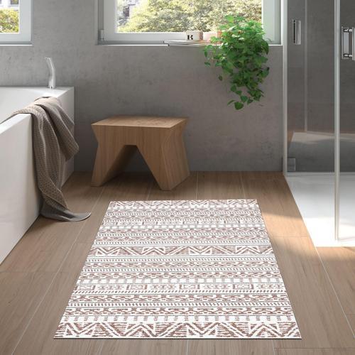 Kaymaz Taban Djt Banyo Halısı Star Pamuk İskandinav F5082 Kahve