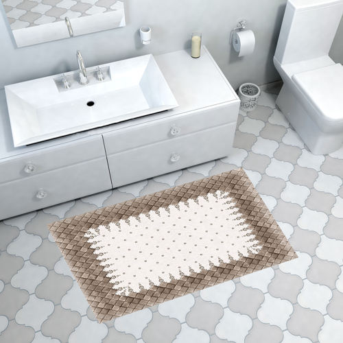 Kaymaz Taban Djt Banyo Halısı Star Pamuk Modern 1529 Krem