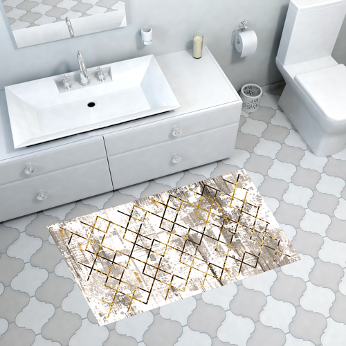 Kaymaz Taban Djt Banyo Halısı Star Pamuk Modern M5026 Kahve