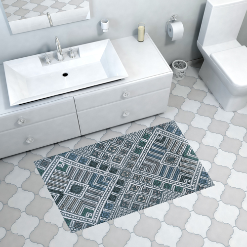 Kaymaz Taban Djt Banyo Halısı Star Pamuk Modern 2029 Mavi