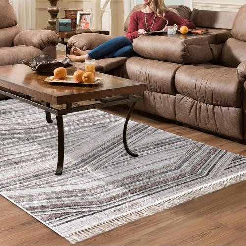 Kaymaz Taban Djt Salon Halısı Star Pamuk Saçaklı Modern 1252 Antrasit