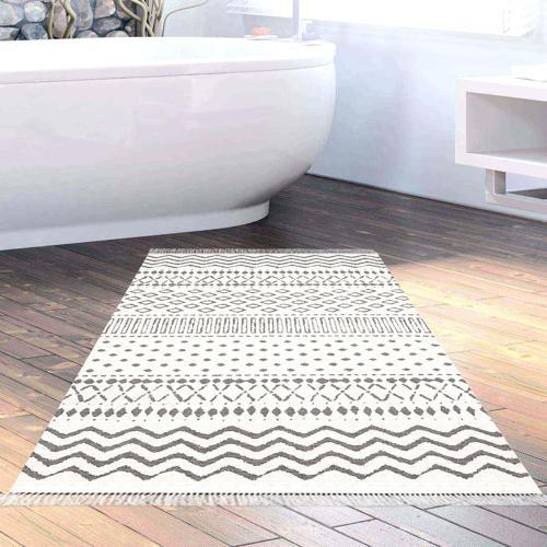 Kaymaz Taban Djt Banyo Halısı Trend Saçaklı İskandinav F5086 Bej