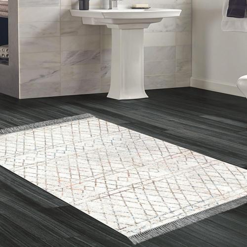 Kaymaz Taban Djt Banyo Halısı Trend Saçaklı İskandinav F5079 Kahve