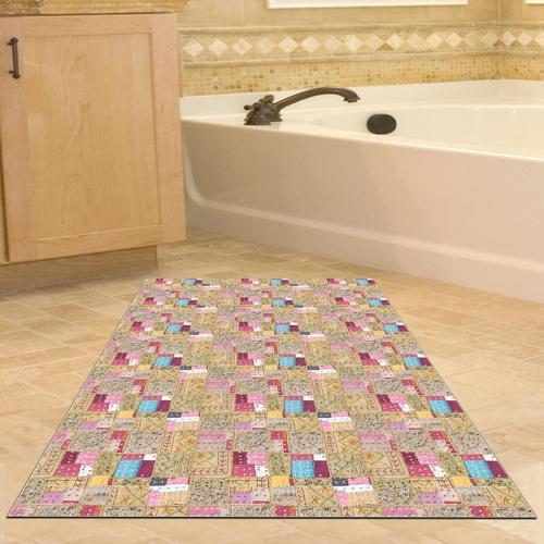 Kaymaz Taban Djt Banyo Halısı Star Pamuk Modern 2155M Renkli