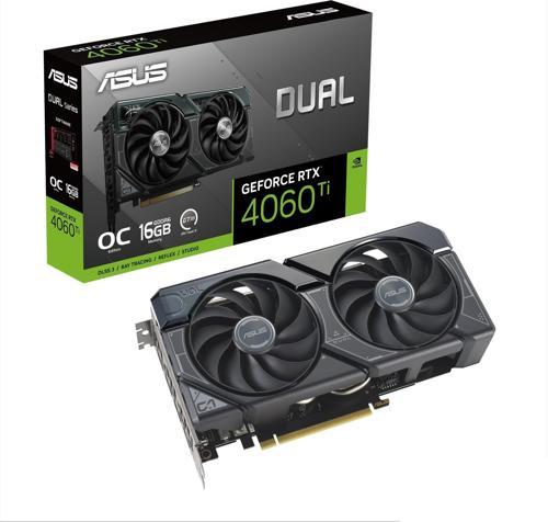-DUAL-RTX4060TI-O16G-EVO-NVIDIA-GEFORCE-RTX 4060 TI-16G-16GB GDDR6-128bit-2625MHz-OC-HDMI-3xDP-DLSS3 EKRAN KARTI