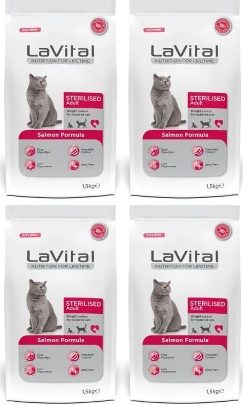 Somon Balıklı Kısırlaştırılmış Kuru Kedi Maması 1.5 Kg*4 Adet