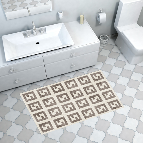 Kaymaz Taban Djt Banyo Halısı Star Pamuk Modern 606M Bej