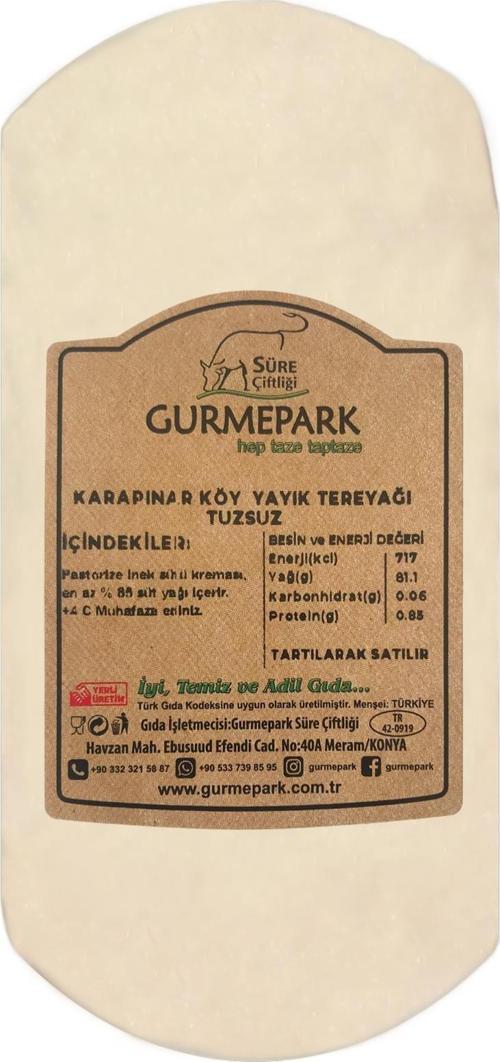 Karapınar Köy Yayık Tereyağı Tuzsuz 1000 gr