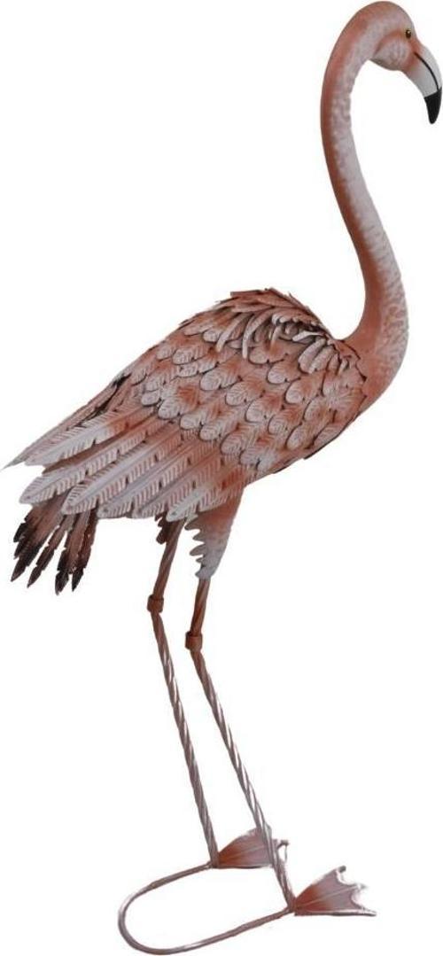 Dekoratif Gerçekçi Dayanıklı Metal Pembe Flamingo Büyük