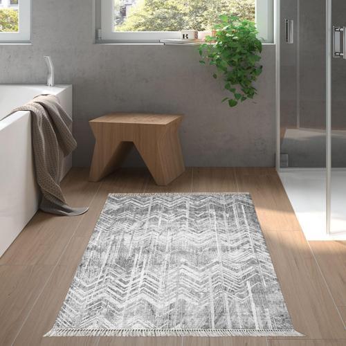 Kaymaz Taban Djt Banyo Halısı Trend Saçaklı İskandinav F5083 Kahve