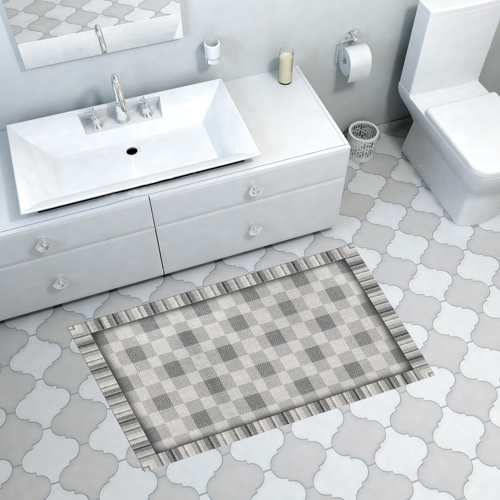 Kaymaz Taban Djt Banyo Halısı Star Pamuk Modern 1913 Gri