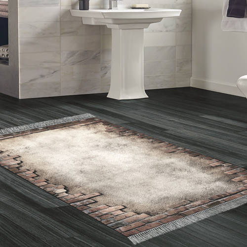 Kaymaz Taban Djt Banyo Halısı Star Pamuk Saçaklı Modern F5049 Gri