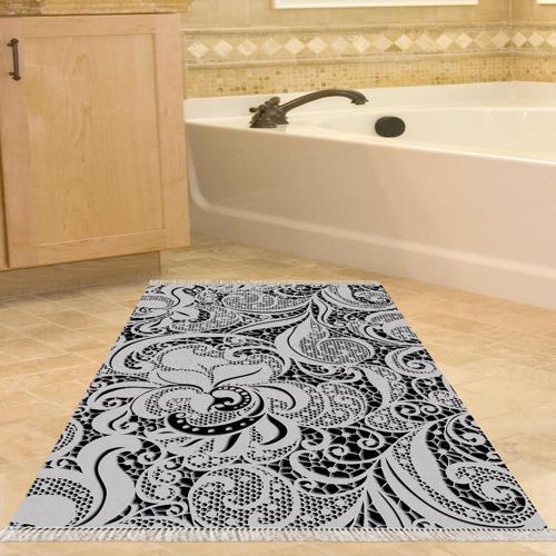 Kaymaz Taban Djt Banyo Halısı Yıldız Deri Saçaklı Modern Mu145 Bej