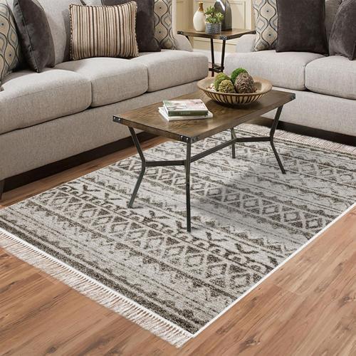 Kaymaz Taban Djt Salon Halısı Star Pamuk Saçaklı İskandinav F5078 Kahve