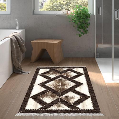 Kaymaz Taban Djt Banyo Halısı Trend Saçaklı Modern 722 Kahve