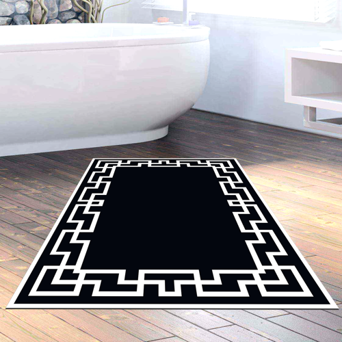 Kaymaz Taban Djt Banyo Halısı Trend Modern F5035 Siyah