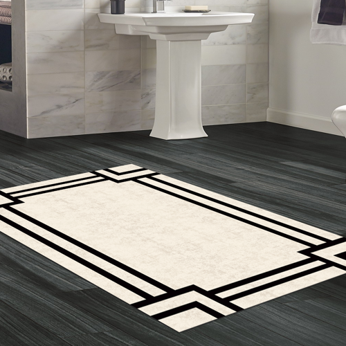 Kaymaz Taban Djt Banyo Halısı Star Pamuk Modern 1920 Gri Siyah