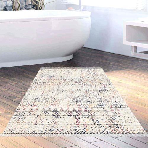 Kaymaz Taban Djt Banyo Halısı Trend Saçaklı İskandinav F5139 Bej
