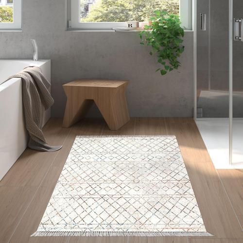 Kaymaz Taban Djt Banyo Halısı Trend Saçaklı İskandinav Al1103 Bej