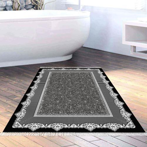 Kaymaz Taban Djt Banyo Halısı Trend Saçaklı Modern 1692 Siyah