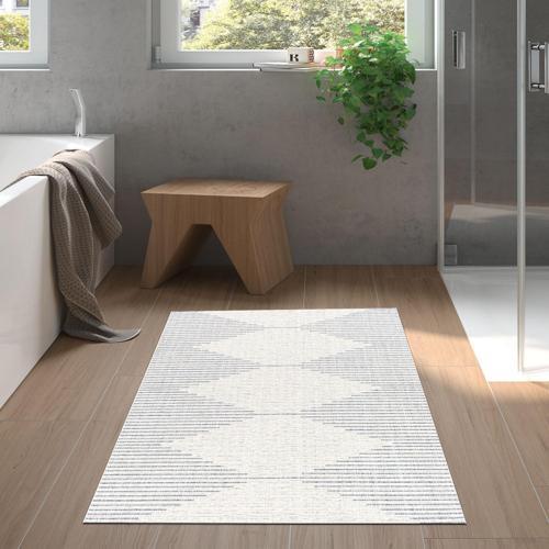 Kaymaz Taban Djt Banyo Halısı Star Pamuk İskandinav F5085 Gri