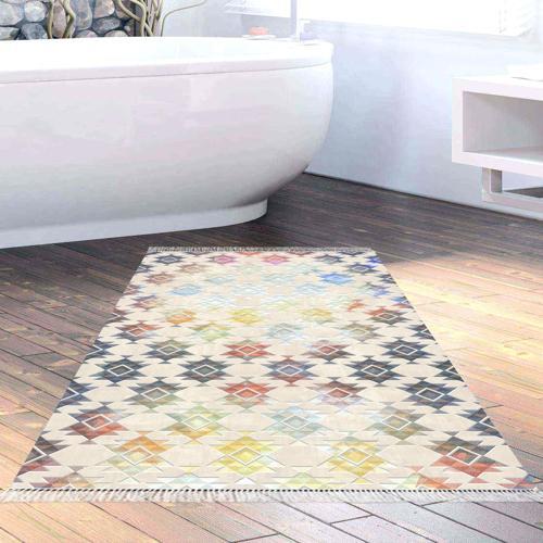 Kaymaz Taban Djt Banyo Halısı Yıldız Deri Saçaklı Modern 763 Renkli