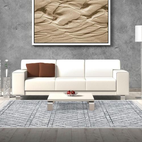 Kaymaz Taban Djt Salon Halısı Yıldız Deri Saçaklı İskandinav F5079 Kahve