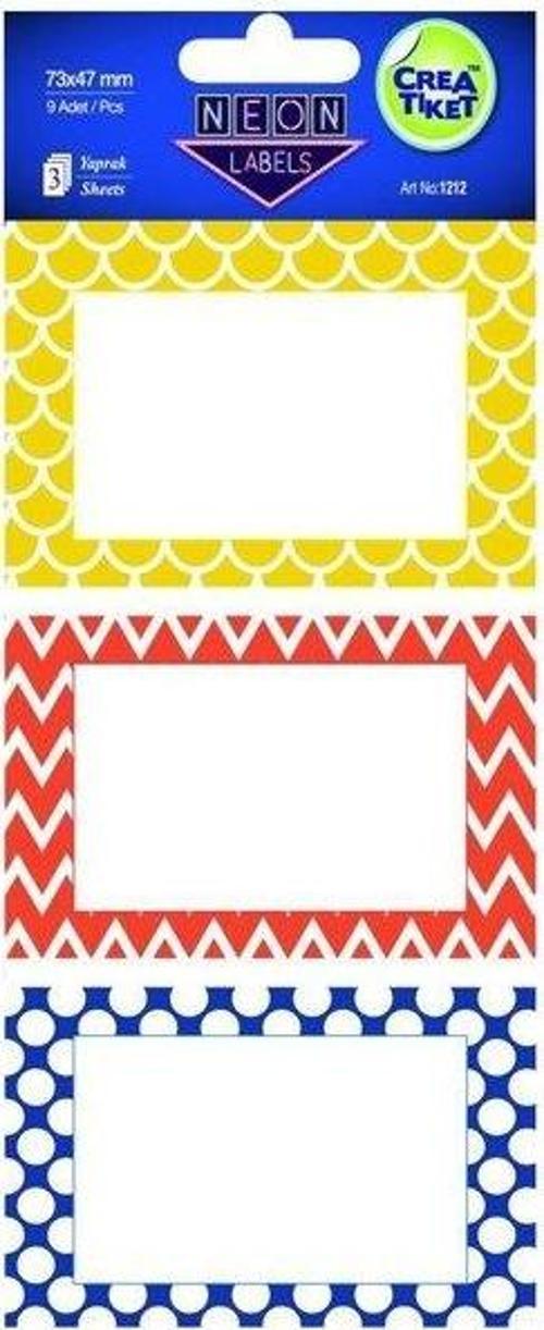 Etiket Neon GeometrikDesen1212