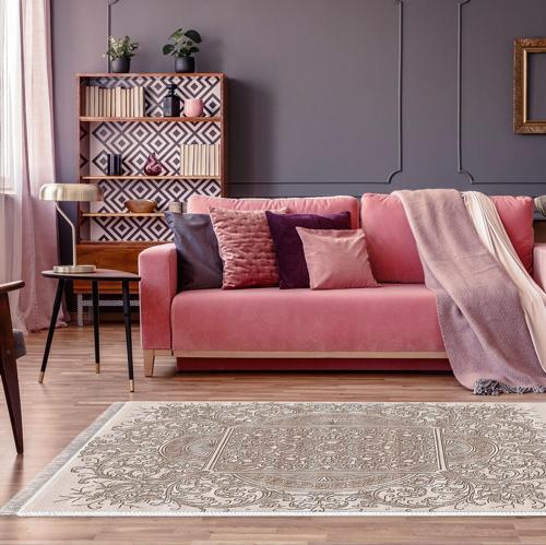 Kaymaz Taban Djt Salon Halısı Star Pamuk Saçaklı Modern 1488 Mavi