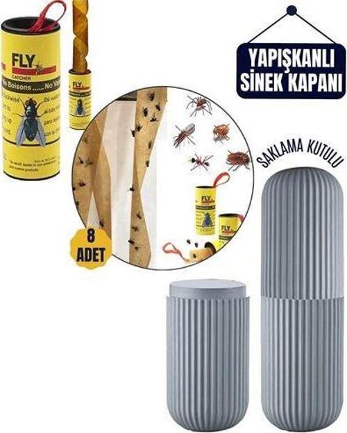 8 Adet Yapışkanlı Sinek Şeridi Korumalı Kutulu