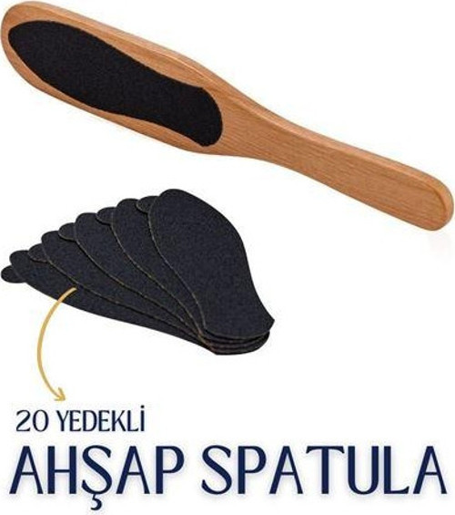 20 Yedekli Ahşap Pedikür Spatulası