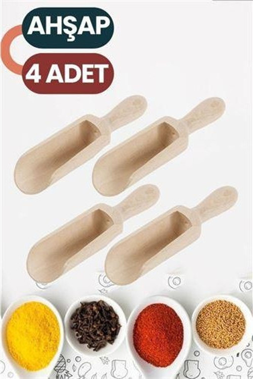 Baharat Kaşığı 8 cm Mini Doğal Ahşap El Yapımı