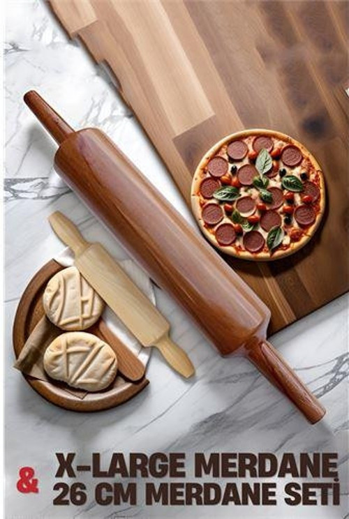 50 cm X-Large Pizza Merdane 2 li SET Woodyard Design
