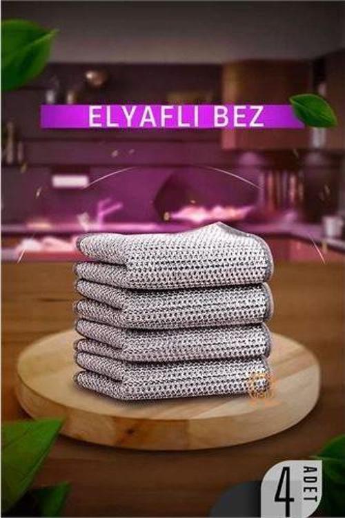 Elyaflı Bulaşık ve Temizlik Bezi 4 ADET