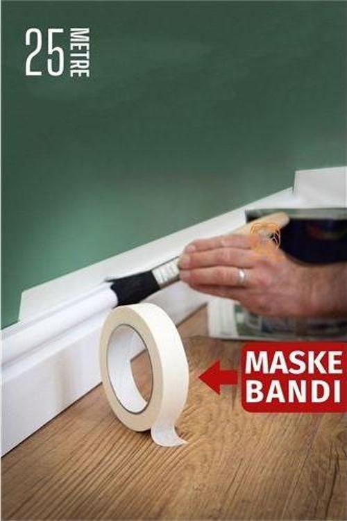 Maskeleme Bandı 25 Metre Çıkarılabilir Boyacı Bandı