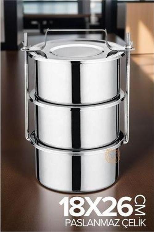 XL 18X26 CM Sefer Tası Paslanmaz Çelik Yemek Kabı