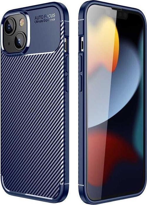Apple iPhone 14 Kılıf Darbe Emici Uzun Ömürlü Parmak İzi Yapmaz Karbon Tasarım Negro Kılıf