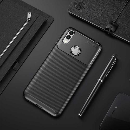 Huawei Honor 8C Kılıf Darbe Emici Uzun Ömürlü Parmak İzi Yapmaz Karbon Tasarım Negro Kılıf